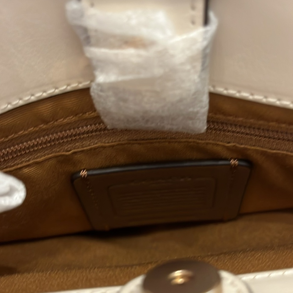 Coach Lillie Carryall leather bag beige on beige sophisticated - Picture 5 of 8